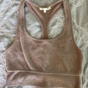 Z Supply Taupe Ribbed Tank Top